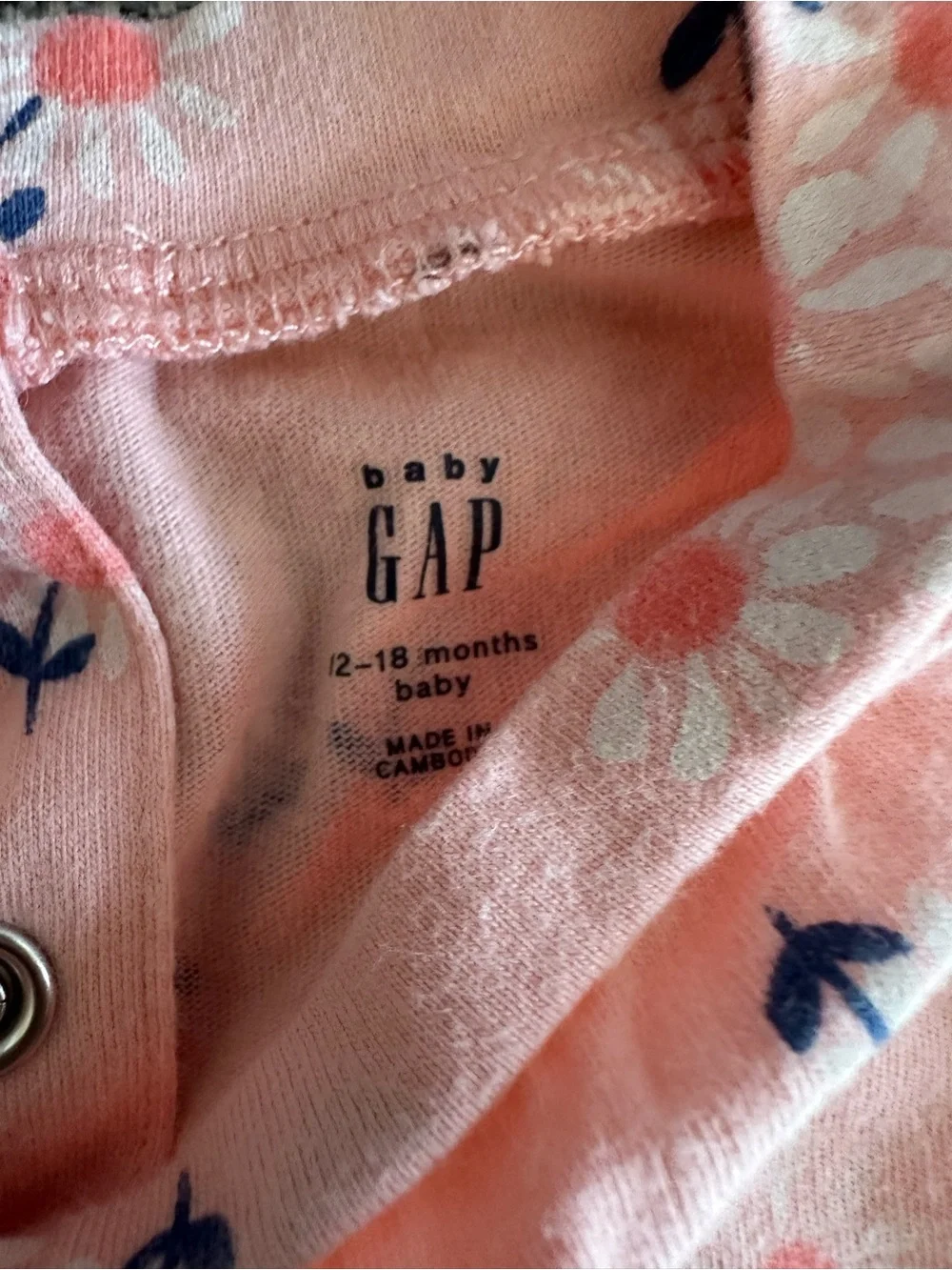 Baby GAP | Pink Floral Ruffle Sleeve Set, Size 12-18 Mo ✨